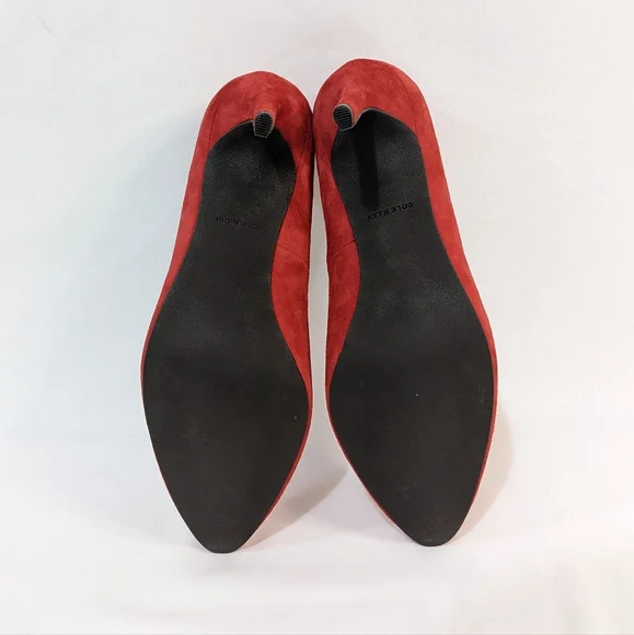 Cole Haan Helen Grand OS Red Leather Suede Pumps - Picture 10 of 12